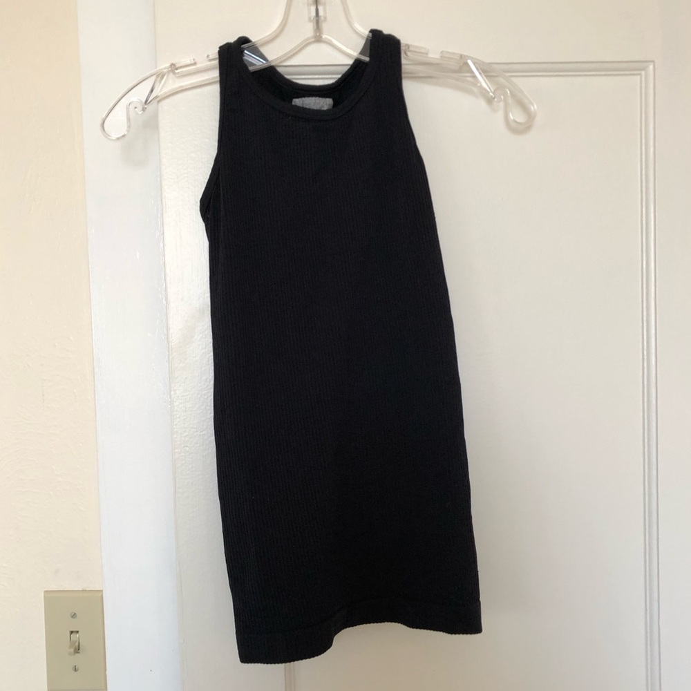 ATHLETA XS high neck black ribbed tank WORN ONCE